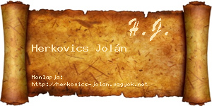 Herkovics Jolán névjegykártya